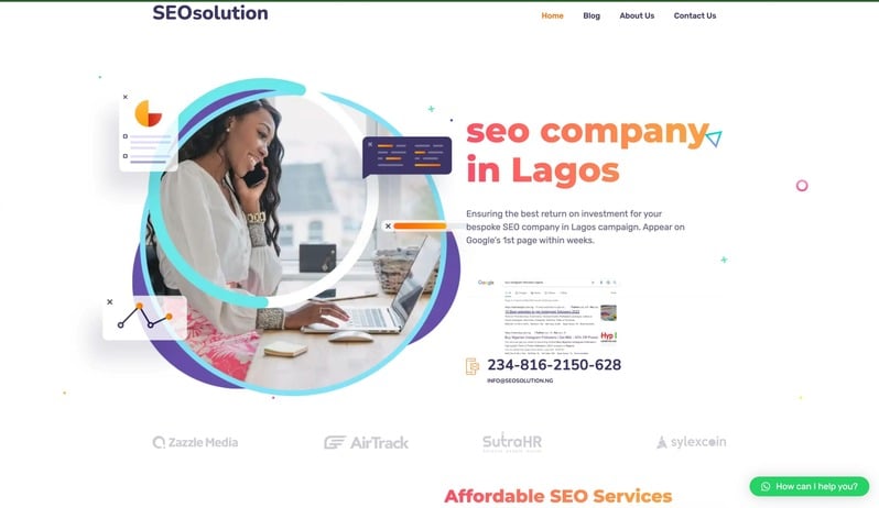 SEOSolution website homepage — SEO company in Lagos